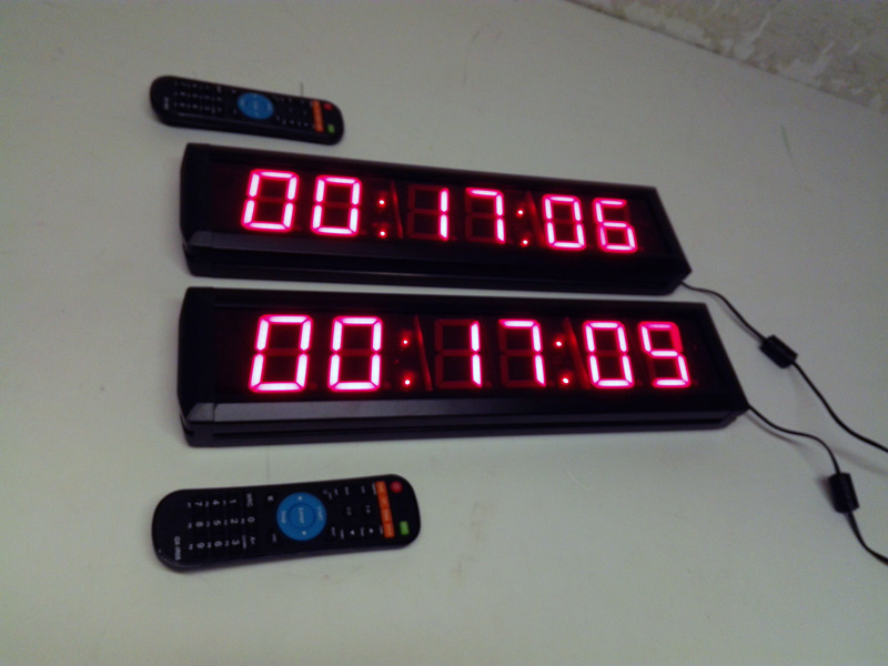 reloj cronometro tiempo descuento deporte+mando metal plastico rojo 10x41x4 2u